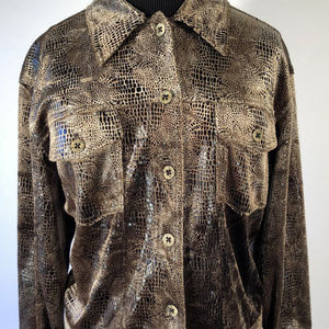 vintage Dark BROWN Soft Faux Textured Short Jacket